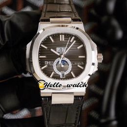 40 mm YR 5726A-001 Relojes deportivos Calendario anual 5726 Cal 324 S QA Reloj automático para hombre Esfera con textura negra Caja de acero Cuero Stra2194