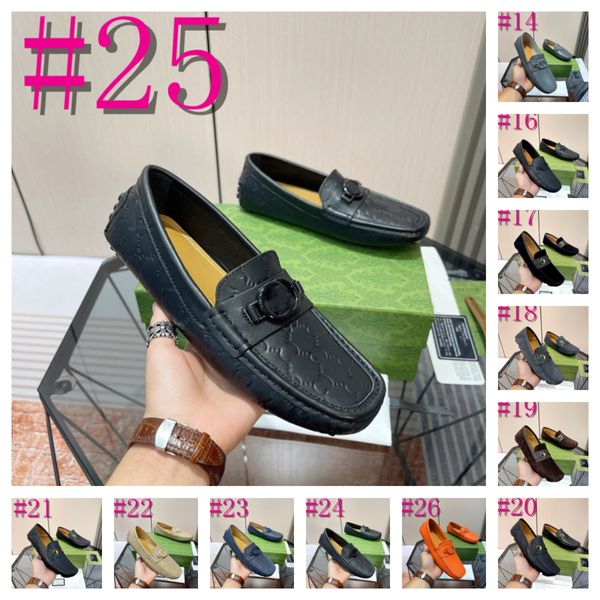 40MODE Zapatos de estilo cocodrilo para hombre Mocasines de diseñador de cuero hechos a mano de lujo ocasionales Zapatos de vestir de conducción de moda italiana Mocasines retro Cómodos