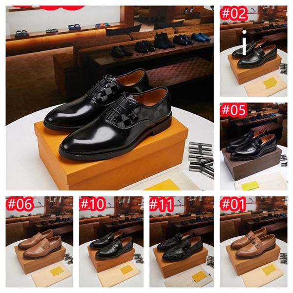 40Modèle Mode Business Goodyear Welted Chaussures Hommes loisirs Brogue Wingtip Chaussures en cuir résistant à l'usure semelle antidérapante Designer Robe chaussures en cuir Plus Taille 38-47