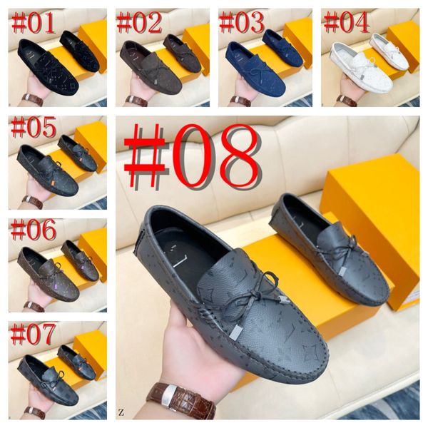 40 Modelo Zapatos italianos para hombre Marcas de lujo Slip On Zapatos de vestir de diseñador formal Mocasines para hombre Mocasines Zapatos de conducción marrones de cuero genuino