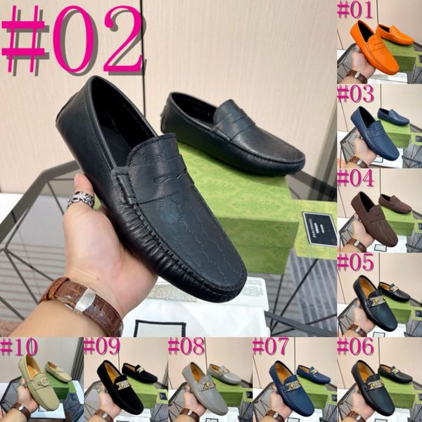 40Model Cuir Casual Chaussures en cuir Designer hommes respirant tout avec des chaussures de haricots de mode chaussures paresseuses chaussures explosives authentiques hommes