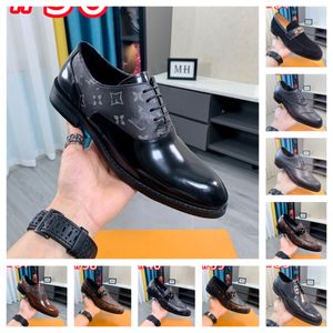 40model Luxe bedrijf Oxford Leather Shoes Men Ademend rubber formeel designer jurk schoenen mannelijk kantoor bruiloft flats schoeisel mocassin homme