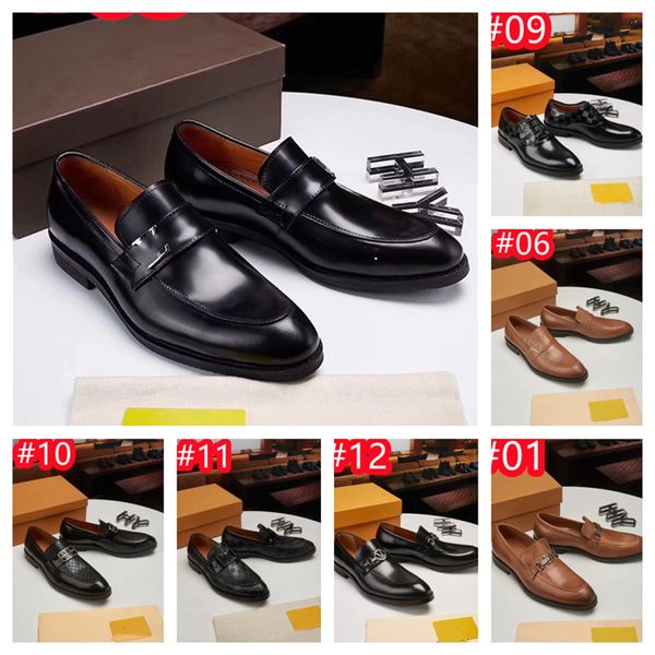 40Modelos luxuosos Homens Mocassins Sapatos de Couro Genuíno Penny Loafer Deslizamento no Dedo Apontado Vermelho Preto Escritório Casamento Designer Vestido Verão Sapatos Casuais Mens Plus Size 38-47