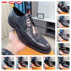 40model mannen luxueuze klassieke loafers schoenen massief kleur krokodil patroon leer eenvoudige puntige teen slip-on klassieke bedrijfsontwerper kleding schoenen