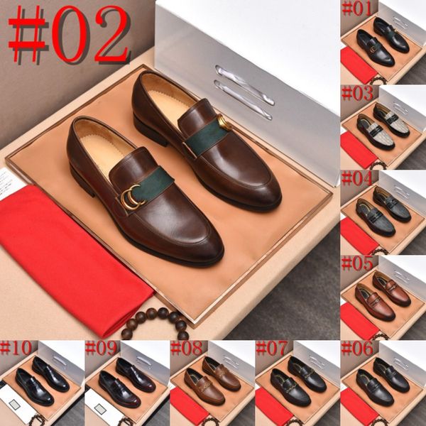 40model Mens Designer Robe Shoes Fashion Point Toe Business Casual Brown Black Leather Oxfords Zapatos de Hombre