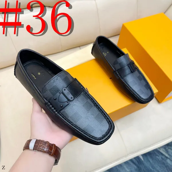 40model Nuevos hombres Mocasines de diseñador de lujo Zapatos de vestir Zapatos planos sin cordones marrones Zapatos de conducción de negocios hechos a mano Zapatos de boda para hombres Mocasines de fiesta