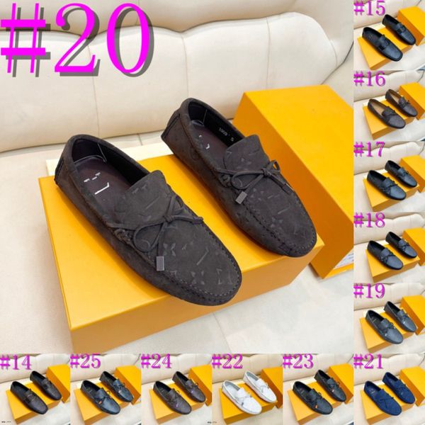 40 Modelo Mocasines de cuero suave de diseñador para hombres Nuevos zapatos casuales hechos a mano Mocasines para hombres Zapatos planos de cuero Tamaño grande 38-46 Moda