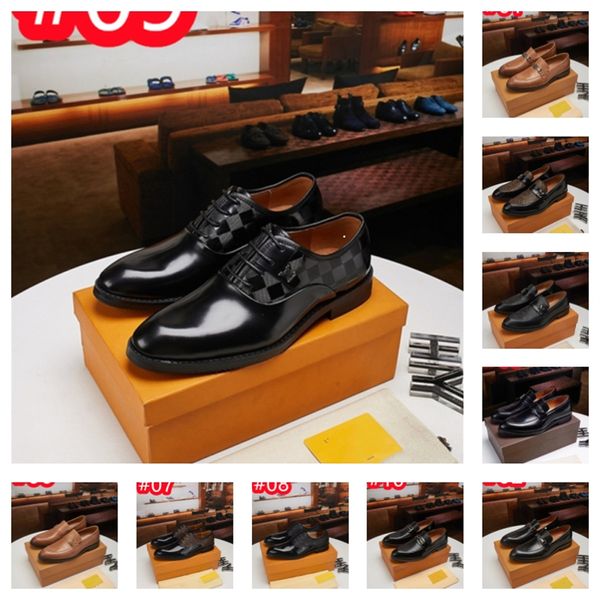 40Model Top Zapatos de vestir de diseñador de lujo Cuero genuino para hombres Oxfords con punta de ala italiana Hebilla de correa de monje Brogue Zapatos formales de boda de negocios Tamaño grande 38-47