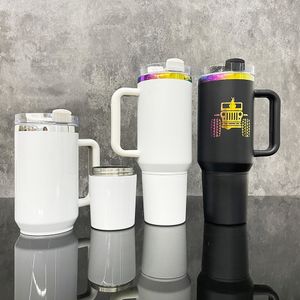 40oz H2.0 Tobus de tremblement de tremblement de poudre avec de base de cachette secrète Isolaté à double paroi en acier inoxydable Mug de sublimation blanche Blanche de sublimation 20pcs / boîtier