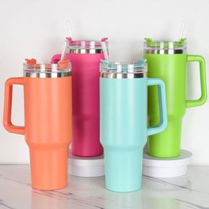 40oz herbruikbare mok Tumbler met handvat en grote capaciteit Stro RVS geïsoleerde reismokken Tumblers houden drankjes koud268C