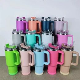 40oz Reusable Tumbler with Handle and Straw Stainless Steel Insulated Travel Mug Tumbler Insulated Tumblers Keep Drinks Cold Wholesale