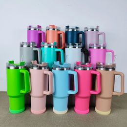 Tasse en acier inoxydable de 40 oz tasses thermos avec poignée gobelet à café sous vide tasse portable double couche voiture tasse à café voyage bouteille d'eau ss0118