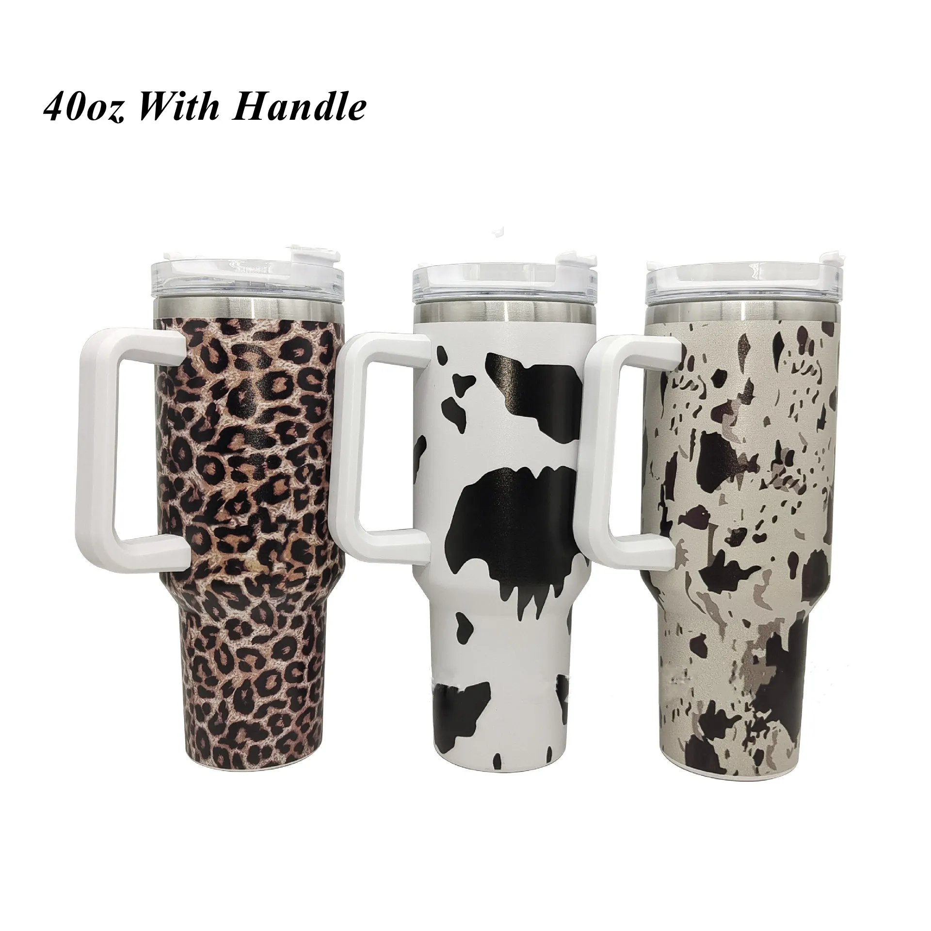 40oz Stainless Steel Tumblers Cups With Lids And Straw Cheetah Animal Cow Print Leopard Heat Preservation Travel Car Mugs Large Capacity Water Bottles With Logo 1114