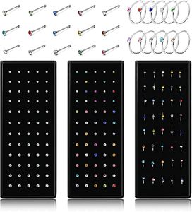 40 ST Set Mode Kristal C Vorm Neus Ring Rvs Multicolor Bocht Neus Stud voor Vrouwen Aro Nariz Anneau nez Piercing