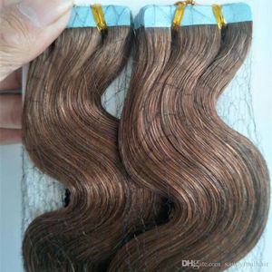 40 stks 100G 14 16 18 20 22 24 26 inch Lijm Huid Inslag PU Tape in Human Hair extensions Remy Indian haar snelle levering fabriek pric222A