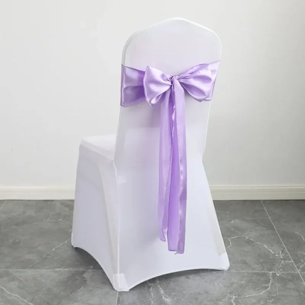 40pcs 17x275cm en or rose chaise satin chaise arcs chaise rubans de couverture pour le banquet de mariage fête des événements de douche de bébé