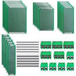 40 stks 2.54mm pin header strip 5.0mm schroefklemmen Blokken Dubbelzijdig prototype PCB Board Kit