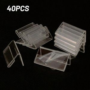 40 stks 2x4cm acryl teken display stand Prijs van visitekaartje Label Case Lipstick Organizer Opslagkaders