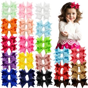 40 stks 3 inch baby meisje solide lint haar bogen alligator clips voor peuters kinderen kinderen haaraccessoires