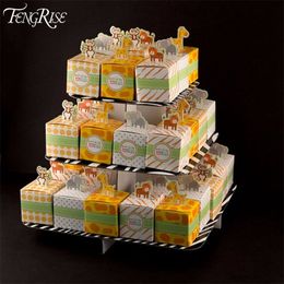 40pcs boîtes de bonbons animaux né pour être sauvage un décor de fête d'anniversaire cadeaux de mariage pour les invités fournitures de douche de bébé enfants faveur 220427