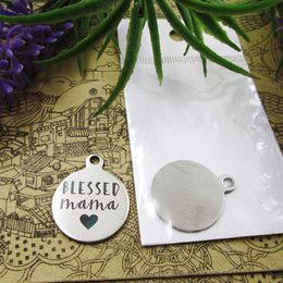 40 Stück – Blessed Mama Edelstahl-Charms für mehr Stil bei der Auswahl von DIY-Charms-Anhängern für Halskette2664