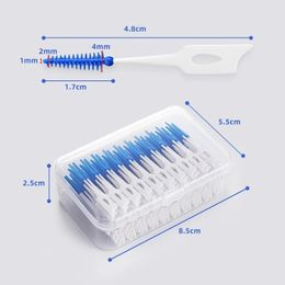 40 piezas/caja cepillo interdental cepillo ortodoncia limpieza de dientes Gaps cuidado oral de silicona suave cepillo interdental bien para encías