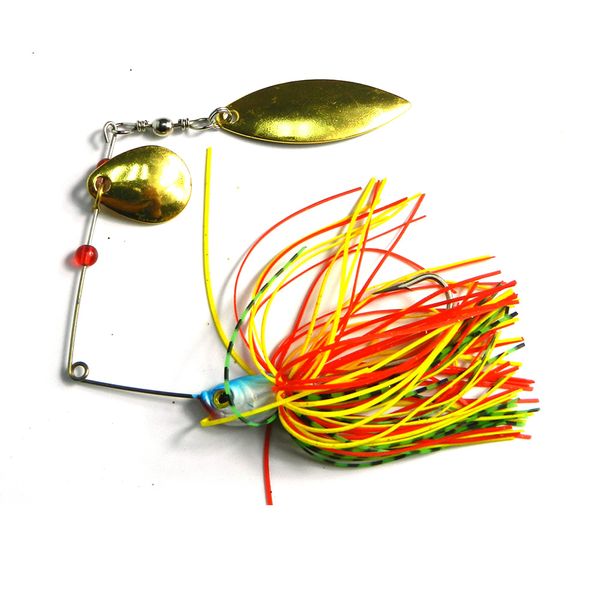 HENGJIA 50 Uds 19,8G/0,7 oz cebo giratorio cucharas de señuelo de pesca agua dulce aguas poco profundas lubina Walleye Minnow señuelos SPINNERBAIT