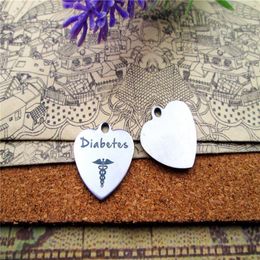 40 pièces-breloques médicales en acier inoxydable, Caduceus pour diabète, plus de style pour choisir des pendentifs à breloques DIY pour collier 310r