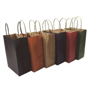 40 stks Modieuze Kraft Paper Gift Bag met Handvat / Winkelen Tassen / Kerst Bruin Verpakking Zak / Uitstekende Kwaliteit 21x15x8cm 210724