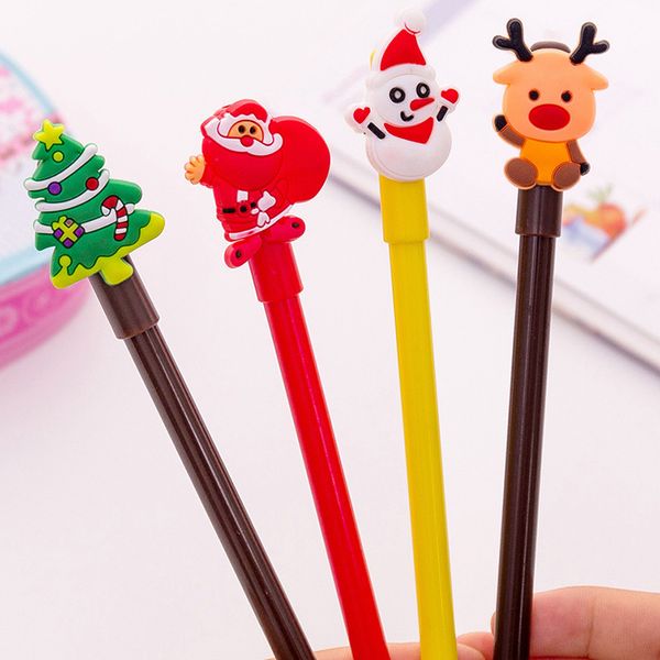 40pcs Gel Pen Cartoon Noël Stylo neutre pour l'écriture Étudiant Bureau Stylos Papeterie En Gros Cadeaux Animal Stationnaire Enfants 201202