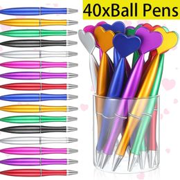 40 pièces stylos à bille en forme de coeur nouveauté stylos à encre Gel pour étudiant enseignant bureau école fournitures pour la maison cadeaux de fête 240307