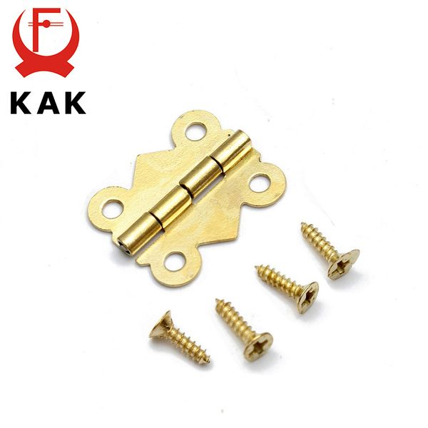 40pcs Kak 20 mm x17 mm Gold Gold Silver Mini Bisagras Bisagras de la puerta de mariposa Cajón Bisagra Joya de joyas para muebles Hardware