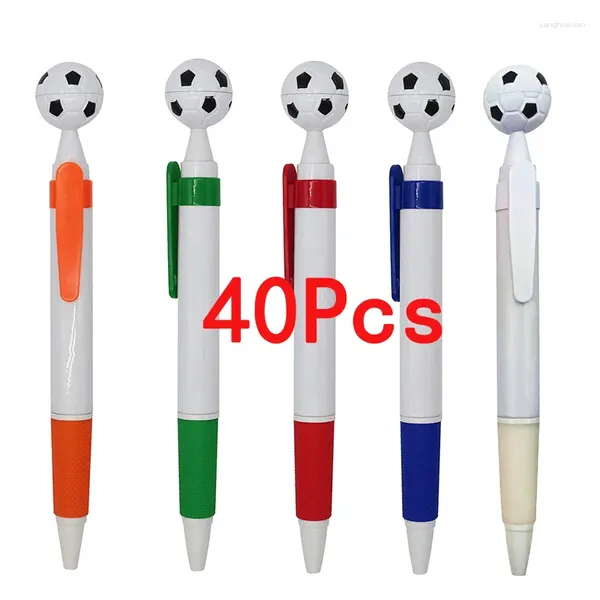 Bolígrafo de fútbol para niños, bolígrafo de plástico para manualidades de fútbol, tinta de bolígrafos de recuerdo, decoración multiusos, 40 Uds.