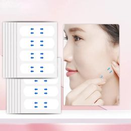 40-stcs tillen gezichtsstickers onzichtbaar transparant dun gezicht patch liftgereedschap v-vormig gezicht rimpel saggende huidlijstende tape