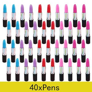 40 stks Lippenstift Vorm Pen Balpen Schrijven Pennen Lippenstift Leuke Balpennen Nieuwigheid Kantoorbenodigdheden Studenten Kinderen Gift 240109