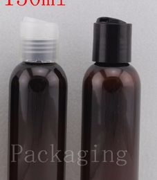 40pcs / lot 150 ml bruin shampoo lotion plastic flessen, lege vloeibare zeep reisflessen cosmetische verpakking