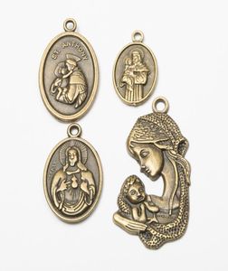 40pcs mélange antique vintage religieux christianisme charms Christ Jésus Bronze Cat Pendants for Bracelet Collier Boucle d'oreille bijoux de bricolage4948983