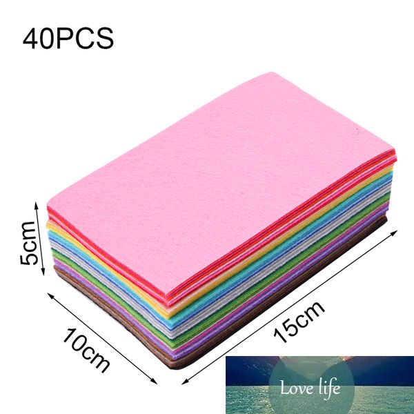 40 pièces couleur mélangée doux Non tissé feutre tissu Polyester tissu feutres bricolage Bundle pour coudre des poupées artisanat Patchwork 10x15 cm