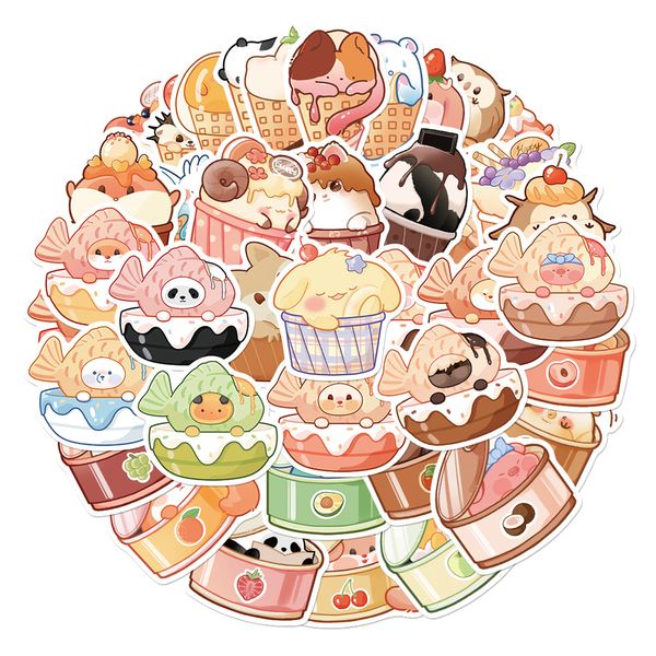 40pcs Stickers de skate de skate de cartouche Cartoon Aliments pour animaux pour l'ordinateur portable Casqueur Stickers PAD BICYCY