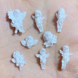 40pcs Nouvelle résine mignonne 8 * 14 mm Mini White Angel Series Figal Figurines Figurines DIY Mariage Scrapbook ACCESSOIRES
