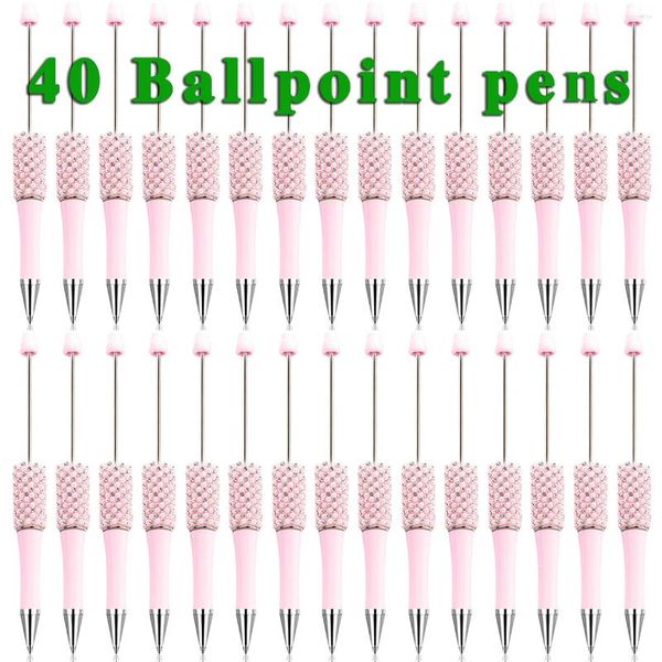 40pcs Pink Diamond Per stylo en gros Creative DIY Autocollant fait à la main