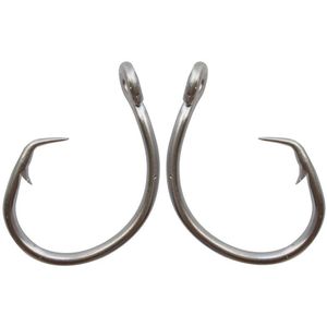 Hameçons de pêche circulaires en acier inoxydable, appât blanc épais pour thon, taille 8 0-15 0229r, 40 pièces, 39960