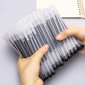 40pcs Transparent Matte Gel Pen 0.38 Black Smooth Quick-drying School Students Do Exam Prizes Daily Writing Office Stationery