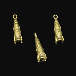 40 pièces breloques en alliage de Zinc Antique plaqué Bronze fusée vaisseau spatial missile breloques pour la fabrication de bijoux bricolage pendentifs faits à la main 24 9 9mm1775