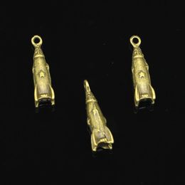 40 pièces breloques en alliage de Zinc Antique plaqué Bronze fusée vaisseau spatial missile breloques pour la fabrication de bijoux bricolage pendentifs faits à la main 24 9 9mm267P