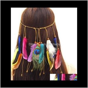 40Pcslot Diy Simple Multi Estilo bohemio Diademas con borlas Plumas de pavo real Banda para el cabello Herramientas de peinado Accesorios Ha680 Nkqbz Diadema Qa9Fc