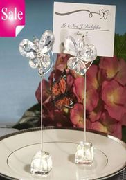 Porte-cartes papillon en cristal blanc exquis, 40 pièces, faveurs de mariage, 7157606