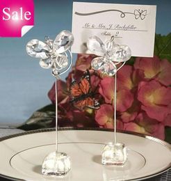 Porte-cartes papillon en cristal blanc exquis, 40 pièces, faveurs de mariage, 3166344