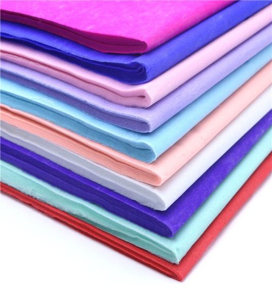 40 unidades de lote de papel tisú de Color sólido para envolver textura de fibra, envolturas florales, embalaje de flores DIY, papel de regalo de tejido navideño Gift4523260