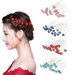 40PCSLOT FEMMES RHINATONE U Forme d'épingles à cheveux pour les accessoires de mariage Bridal Fleur épingles à cheveux cristallines